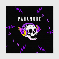Холст квадратный Paramore неоновый череп, цвет: 3D-принт — фото 2