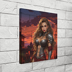 Холст квадратный Сексуальная пышная девушка в роскошных рыцарских д, цвет: 3D-принт — фото 2