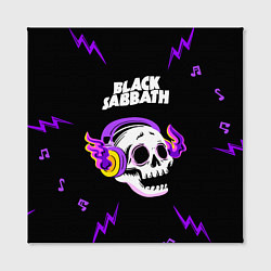 Холст квадратный Black Sabbath неоновый череп, цвет: 3D-принт — фото 2