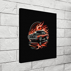 Холст квадратный Огненный автомобиль, цвет: 3D-принт — фото 2
