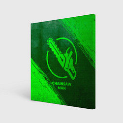 Холст квадратный Chainsaw Man - green gradient, цвет: 3D-принт