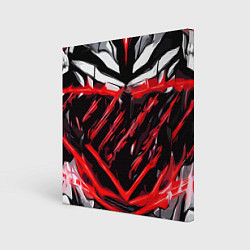Картина квадратная Red and white abstraction on a black background