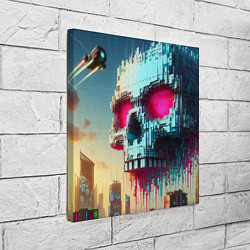 Холст квадратный Cool pixel skull - ai art fantasy, цвет: 3D-принт — фото 2