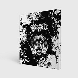 Холст квадратный Aerosmith рок пес, цвет: 3D-принт