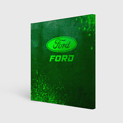 Холст квадратный Ford - green gradient, цвет: 3D-принт