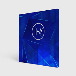 Холст квадратный Twenty One Pilots blue poly, цвет: 3D-принт