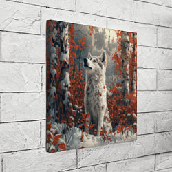 Холст квадратный Юный белый волк, цвет: 3D-принт — фото 2