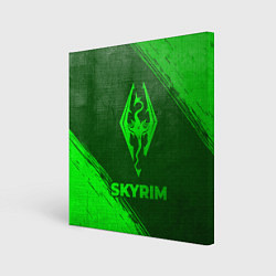 Холст квадратный Skyrim - green gradient, цвет: 3D-принт