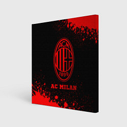 Холст квадратный AC Milan - red gradient, цвет: 3D-принт