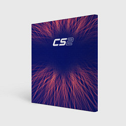 Холст квадратный Counter Strike 2 red energy, цвет: 3D-принт