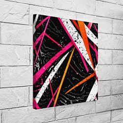 Холст квадратный Разноцветные праздничные линии, цвет: 3D-принт — фото 2