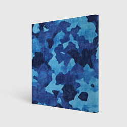 Картина квадратная Синий камуфляж