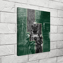 Холст квадратный Андроид в серо-зелёных тонах, цвет: 3D-принт — фото 2