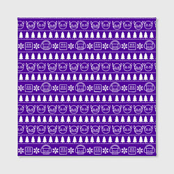 Холст квадратный Geometry Dash - pattern новогодний, цвет: 3D-принт — фото 2