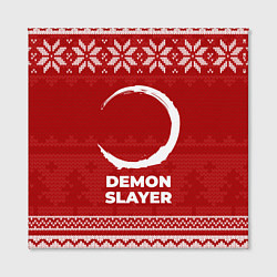 Холст квадратный Новогодний Demon Slayer, цвет: 3D-принт — фото 2