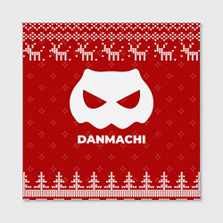 Холст квадратный Новогодний DanMachi с оленями, цвет: 3D-принт — фото 2