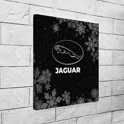 Холст квадратный Снежный Jaguar, цвет: 3D-принт — фото 2