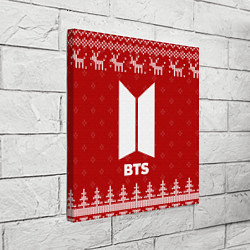 Холст квадратный Новогодний BTS с оленями, цвет: 3D-принт — фото 2
