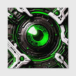 Холст квадратный Зелёная сфера киберпанк, цвет: 3D-принт — фото 2