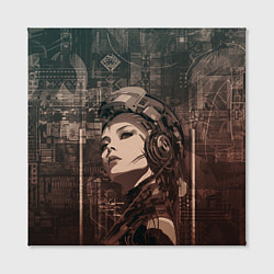 Холст квадратный Волевая девушка-андроид, цвет: 3D-принт — фото 2