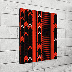 Холст квадратный Красные обои на чёрном фоне, цвет: 3D-принт — фото 2