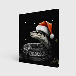 Картина квадратная Змейка в шапочке на темном