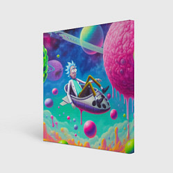 Картина квадратная Рик в космической лодке - сюрреализм