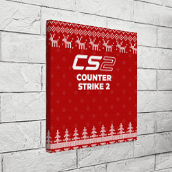 Холст квадратный Новогодний Counter Strike 2 с оленями, цвет: 3D-принт — фото 2