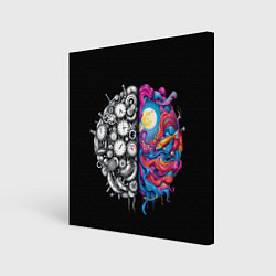 Картина квадратная Правое и левое полушарие