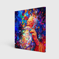 Холст квадратный Santa Claus: pop-art modern pointillism, цвет: 3D-принт