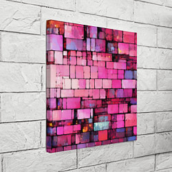 Холст квадратный Pink bricks, цвет: 3D-принт — фото 2