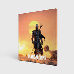 Холст квадратный Идущий мандалорец, цвет: 3D-принт