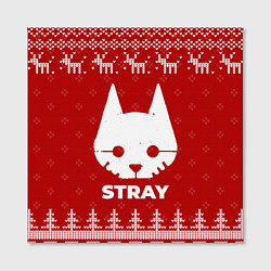 Холст квадратный Новогодний Stray с оленями, цвет: 3D-принт — фото 2