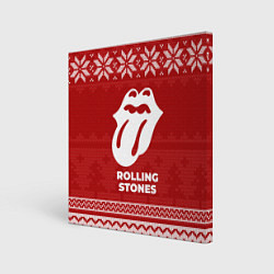 Холст квадратный Новогодний Rolling Stones, цвет: 3D-принт