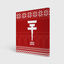 Холст квадратный Новогодний Tokio Hotel, цвет: 3D-принт