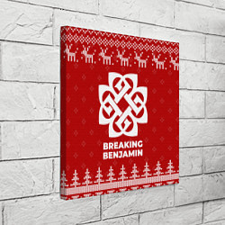 Холст квадратный Новогодний Breaking Benjamin с оленями, цвет: 3D-принт — фото 2
