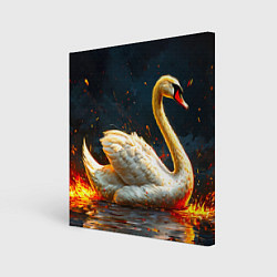 Картина квадратная Лебедь в огне