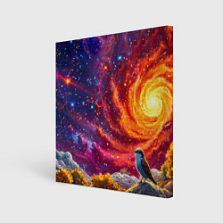 Картина квадратная Кукушка в космосе