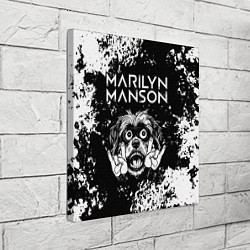 Холст квадратный Marilyn Manson рок пес, цвет: 3D-принт — фото 2