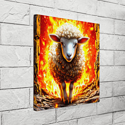Холст квадратный Овечка в огне, цвет: 3D-принт — фото 2