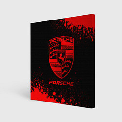 Холст квадратный Porsche - red gradient, цвет: 3D-принт