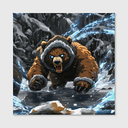 Холст квадратный Злой русский медведь, цвет: 3D-принт — фото 2