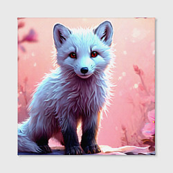 Холст квадратный Песец в розовом лесу, цвет: 3D-принт — фото 2