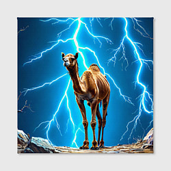 Холст квадратный Верблюд и удар молнии, цвет: 3D-принт — фото 2
