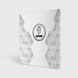 Холст квадратный Saab white poly, цвет: 3D-принт