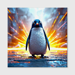 Холст квадратный Эпичный пингвин, цвет: 3D-принт — фото 2