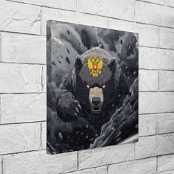 Холст квадратный Защитник славянских земель - медведь, цвет: 3D-принт — фото 2