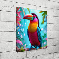 Холст квадратный Тукан в джунглях, цвет: 3D-принт — фото 2