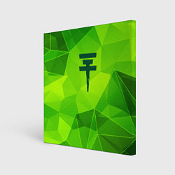 Холст квадратный Tokio Hotel green poly, цвет: 3D-принт
