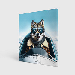 Картина квадратная Волк авиатор